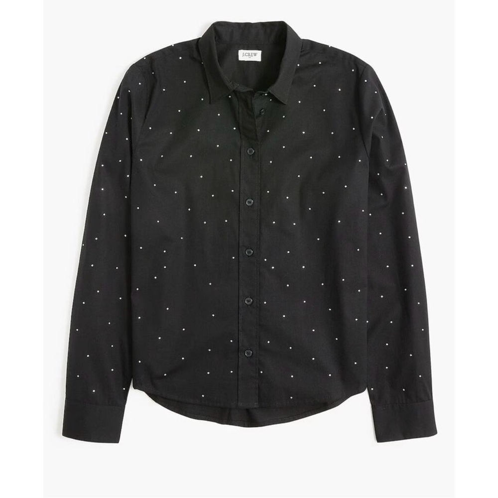 J. Crew Rhinestone Embellished Button Up Shirt | Party Going Out Top | Size M
